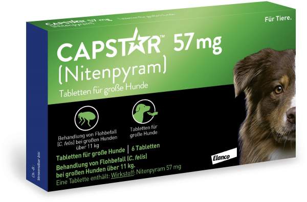 Capstar 57 mg Tabletten für große Hunde 6 Tabletten