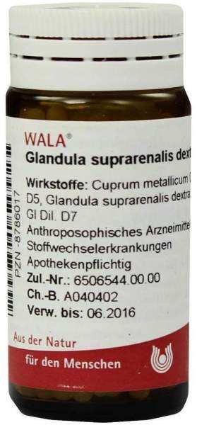 Wala Glandula suprarenalis dextra cum cupro coll. 20 g Globuli