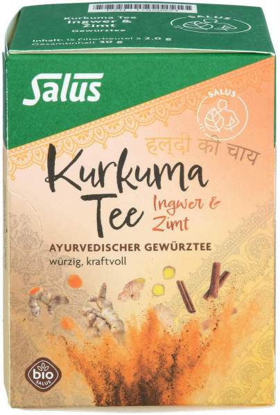 Kurkuma Tee Ingwer &amp; Zimt Bio Salus Filterbeutel 15 Stück