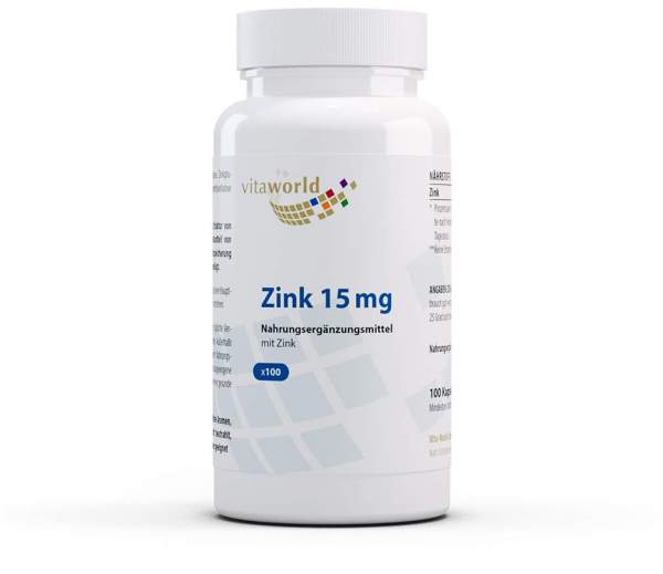 Zink 15 mg Zinkgluconat 100 Kapseln