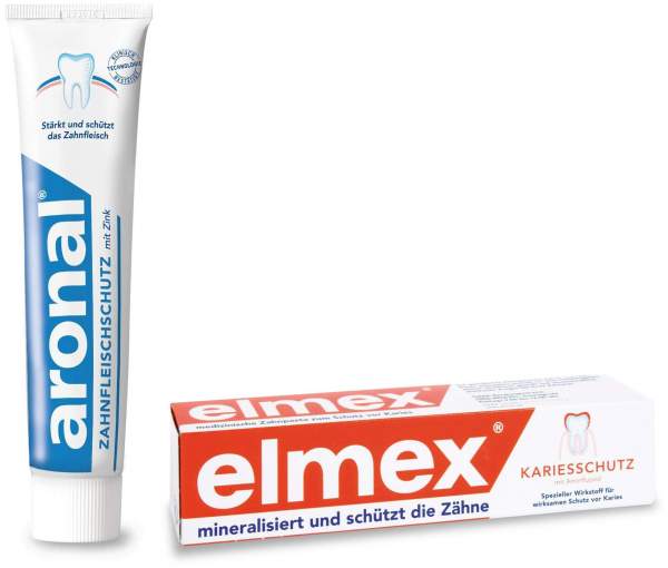 Aronal und Elmex Set 2 x 75 ml Zahnpasta