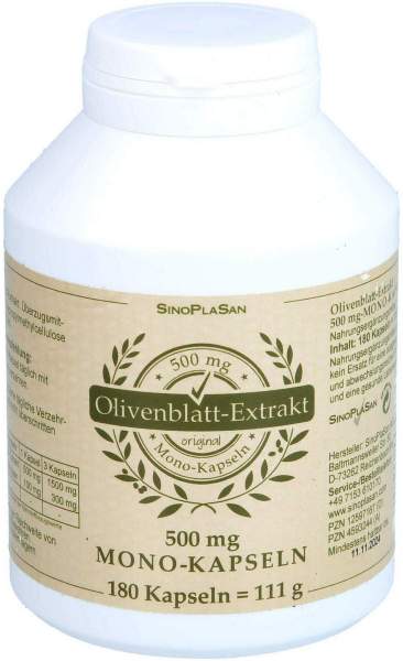 Olivenblatt-Extrakt 500 mg Mono 180 Kapseln