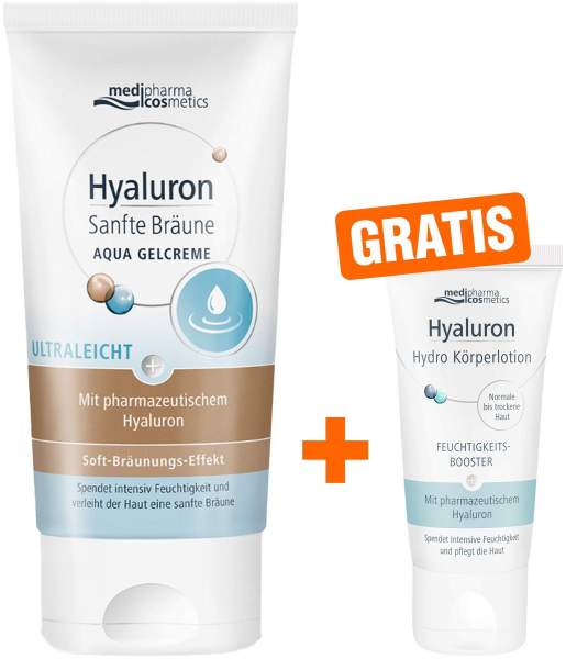 medipharma cosmetics Hyaluron Sanfte Bräune Aqua Gelcreme 150 ml + gratis Hyaluron Hydro Lotion 30 ml