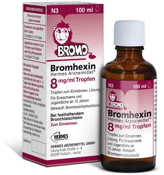 Bromhexin Hermes Arzneimittel 8 mg pro ml 100 ml Tropfen