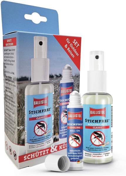 Ballistol Stichfrei Classic Pumpspray 100 ml + Stichfrei Cooling Roll-on 10 ml