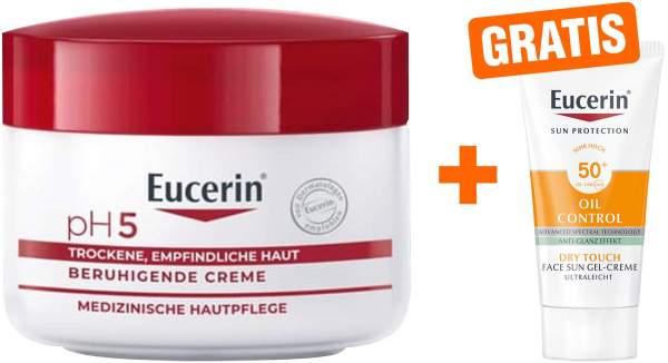 Eucerin pH5 Creme 75 ml empfindliche Haut + gratis Eucerin Sun Gelcreme Oil Control 20 ml
