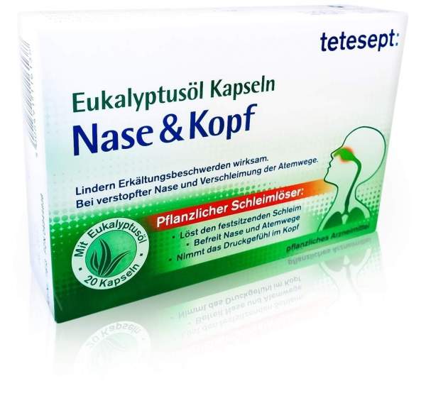 Tetesept Eukalyptusöl 20 Kapseln Nase &amp; Kopf