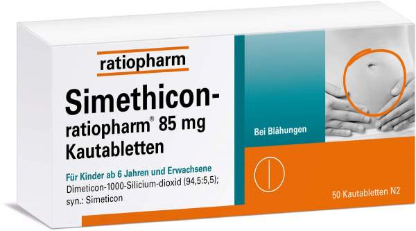 Simethicon-ratiopharm 85 mg 50 Kautabletten