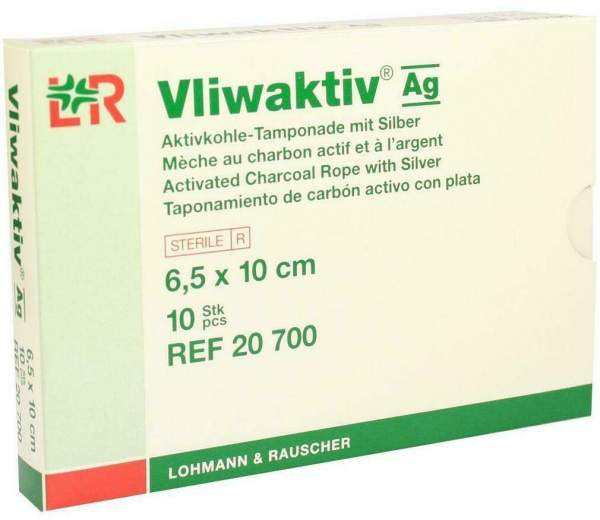 Vliwaktiv AG 6,5x10cm Aktivkohle Tampon Mit Silb