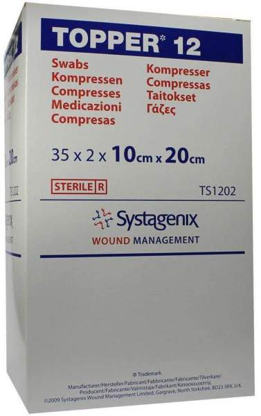 Topper 12 Kompr.Steril 10x20 cm
