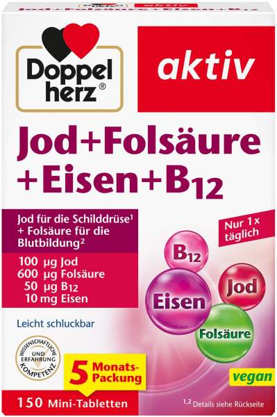 Doppelherz Aktiv Jod + Folsäure + Eisen + Vitamin B12 150...