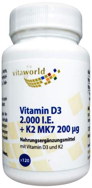 Vitamin D3+K2 2.000 I.E. Tabletten 120 Stück