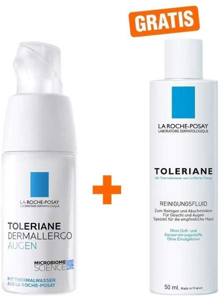 La Roche Posay Toleriane Dermallergo Augen 20 ml Creme + gratis Toleriane Reinigungsfluid 50 ml