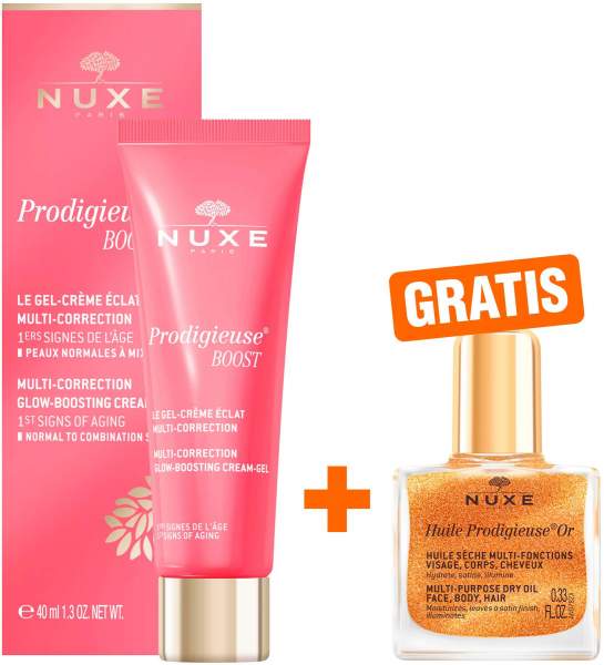 NUXE Prodigieuse Boost Gel Creme normale Haut 40 ml + gratis NUXE Huile Prodigieuse OR NF 10 ml