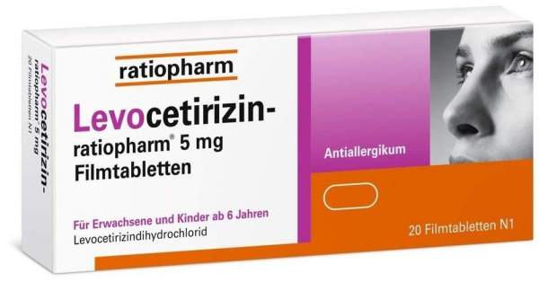 Levocetirizin Ratiopharm 5 mg 20 Filmtabletten