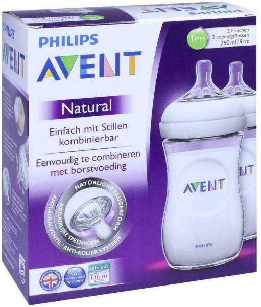 Avent Flasche 260 ml Naturnah-Babyflasche 2 Flasche