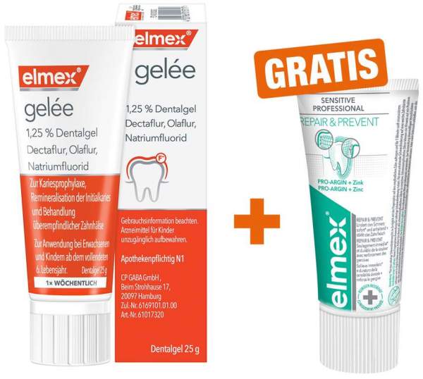Elmex Gelee 25 g + gratis Elmex Sensitive Professional Repair &amp; Prevent 20 ml Zahncreme