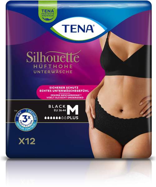 Tena Silhouette Plus M black 2 x 12 Inkontinenzhosen