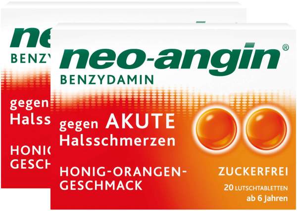 Neo angin Benzydamin Honig-Orange 2 x 20 Lutschtabletten
