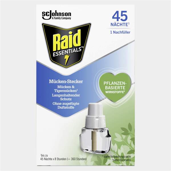 Raid Essentials Mücken-Stecker 45 Nächte Nachfüller 1 Stück