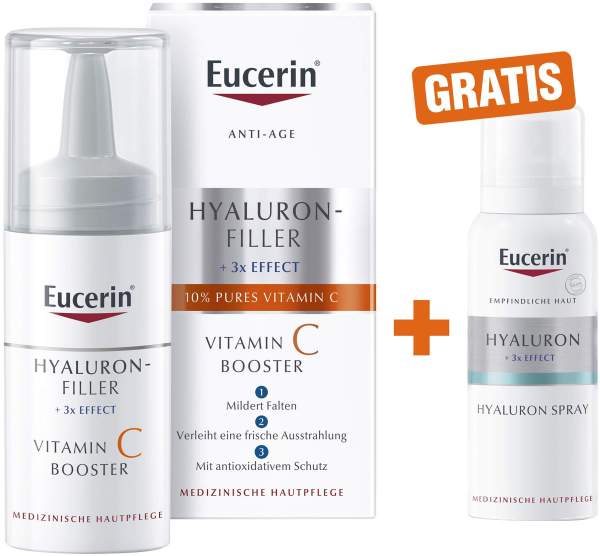 Eucerin Hyaluron Filler Vitamin C Booster 8 ml + gratis Anti Age Hyaluron Spray 50 ml