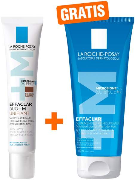 La Roche Posay Effaclar Duo+M Unifiant dunkel 40 ml + gratis Effaclar Gel mini 50 ml