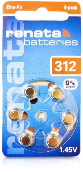 Renata Hörgerätebatterien Za 312