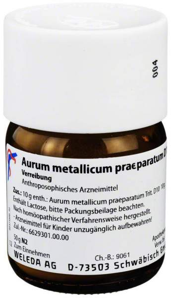 Weleda Aurum Metallicum Praeparatum D10 50 g Trituration