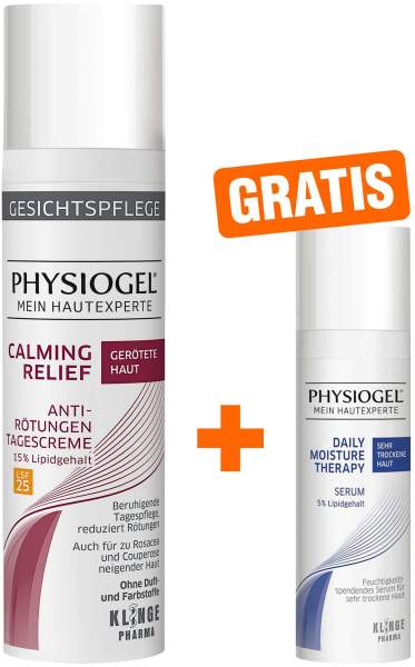 Physiogel Calming Relief Anti-Rötungen Tagescreme LSF25 40 ml + gratis Physiogel Daily Moisture Therapy Serum 15 ml