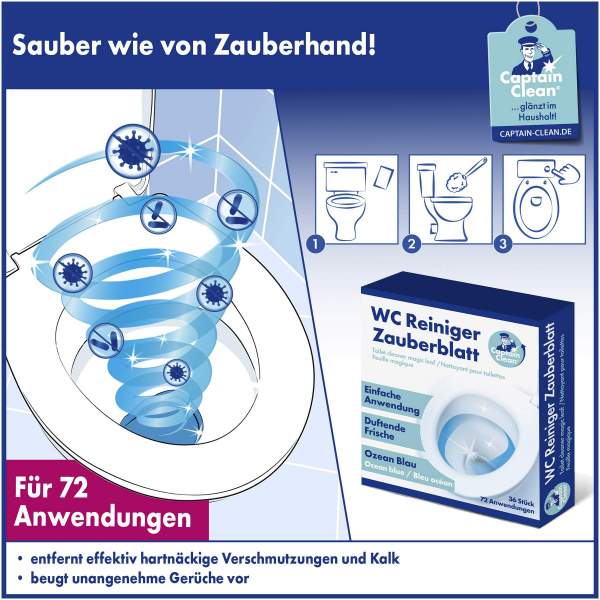 Captain Clean WC-Reiniger Zauberblatt 36 Stück