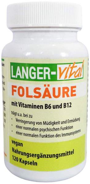 Folsäure 600 µg B6 B12 Methylcobalamin 120 Kapseln