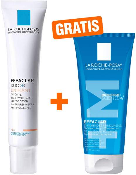 La Roche Posay Effaclar Duo+ Unifiant hell 40 ml Creme + gratis Effaclar Gel 50 ml