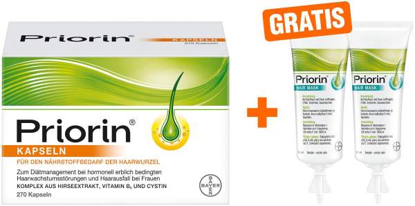 Priorin 270 Kapseln + gratis Haarmaske 2 x 15 ml