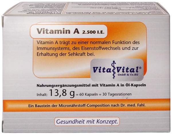 Vitamin A 2500 I.E. Kapseln 60 Stück