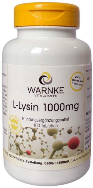 L-Lysin 1000 mg 100 Tabletten