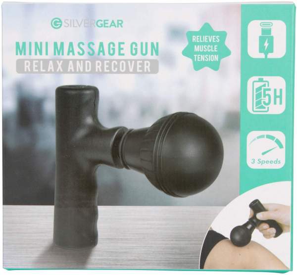 Mini Massage Gun Silver Gear schwarz Massagepistole