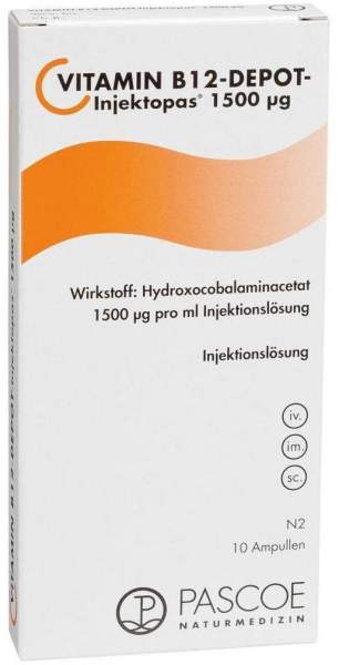 Vitamin B12 Depot Injektopas 1500 Injektionslösung 10 X 1 Ml...