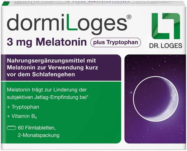 Dormiloges 3 mg Melatonin plus Tryptophan Tabletten 60 Stück