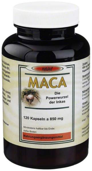 Maca Kapseln 850 mg Macawurzelpulver Aus Ökoanbau 120 Kapseln