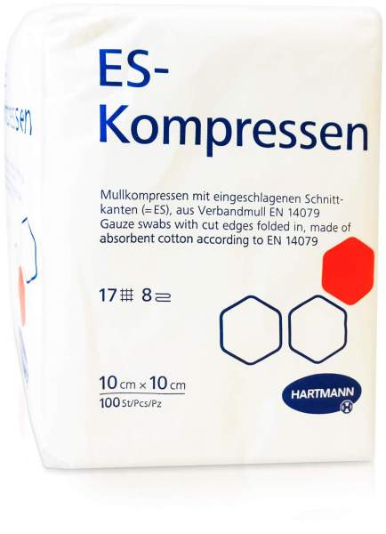 Es-Kompressen Unsteril 10x10 cm 8fach