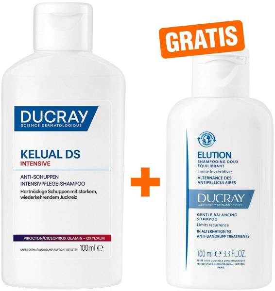 Ducray Kelual DS intensives Anti - Schuppen Shampoo 100 ml + gratis Ducray Elution Shampoo 100 ml