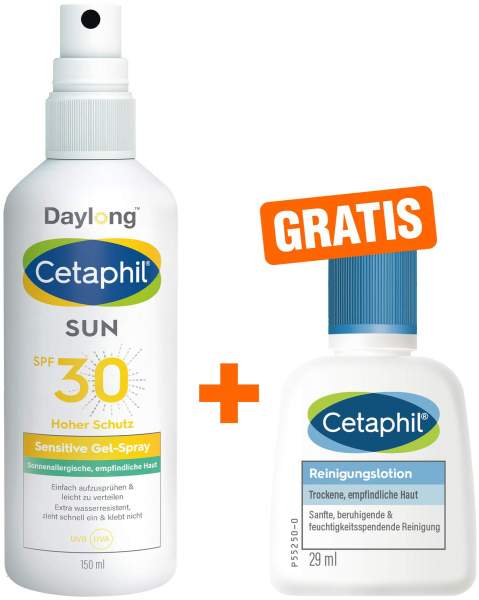 Cetaphil Sun SPF 30 Gel Spray 150 ml + gratis Cetaphil Reinigungslotion 29 ml