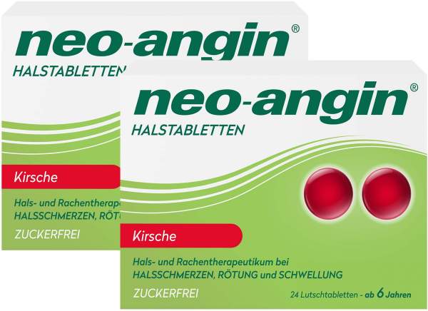 Neo Angin Halstabletten Kirsche zuckerfrei 2 x 24 Stück