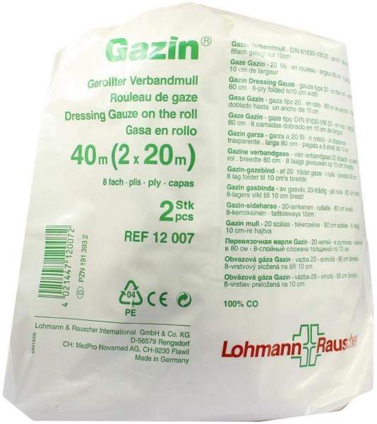 Gazin Verbandmull 40mx10cm 8fach