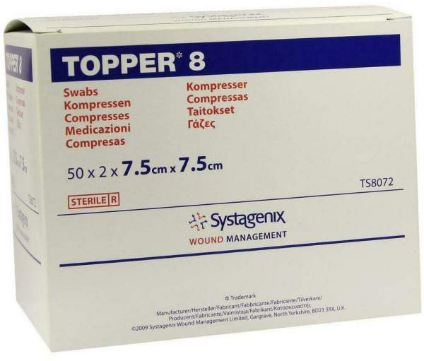 Topper 8 Kompresse Steril 7,5x7,5cm