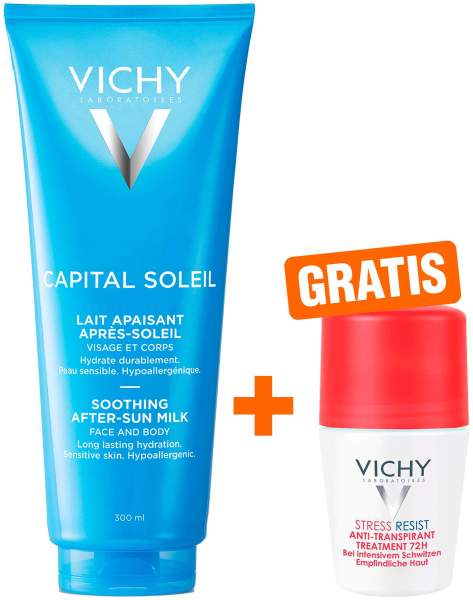 Vichy Capital Soleil nach der Sonne 300 ml Pflegemilch + gratis Vichy Deo Stress Resist 72h 50 ml