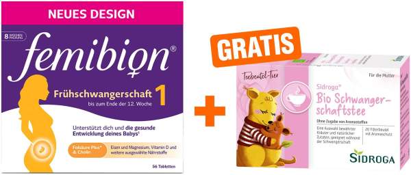 Femibion 1 Frühschwangerschaft 56 Tabletten + gratis Sidroga Bio Schwangerschaftstee 20 Beutel