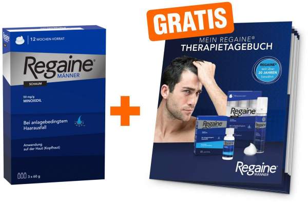 Regaine Männer Schaum 5% 3 x 60 ml + gratis Therapie Tagebuch 1 Stück