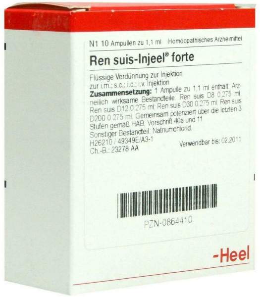 Heel Ren Suis-Injeele Forte 10 Ampullen Je 1,1ml