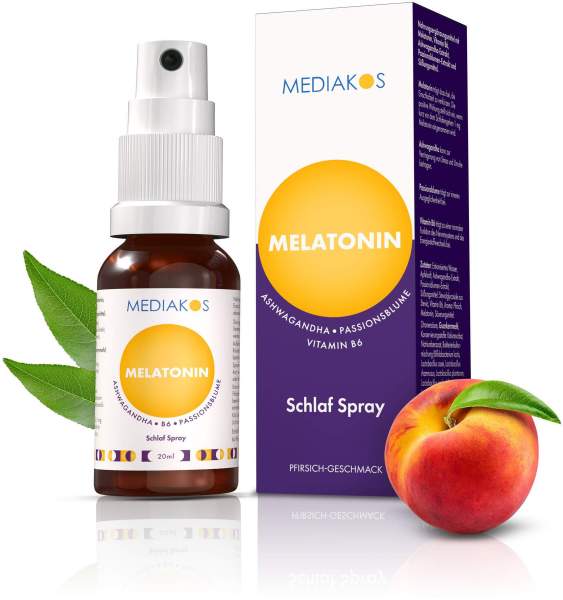 Melatonin Ashwagandha Mediakos Schlaf Spray Vegan 20ml